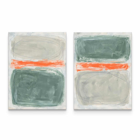 a couple of paintings that are on a wall