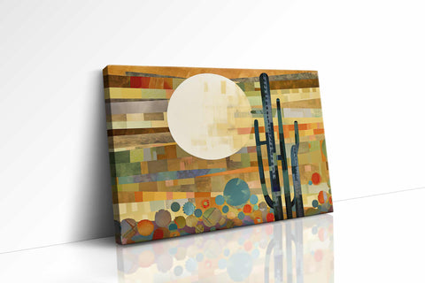 Desert Cacti and Moonrise