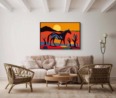 Painted Horse at Sunset