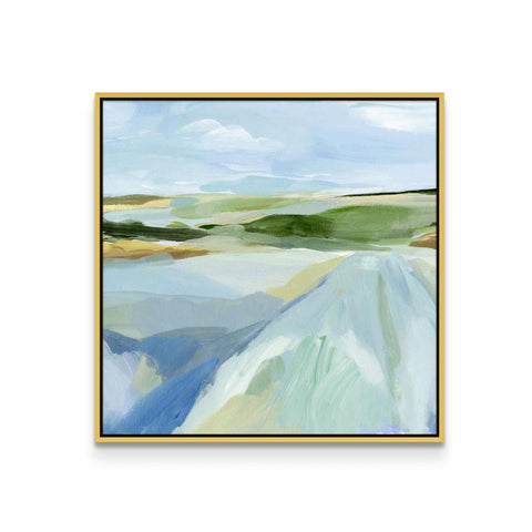 a painting of a landscape in a gold frame