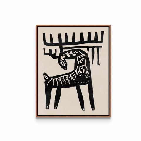 a black and white drawing of a deer