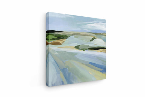 a painting of a landscape on a white wall