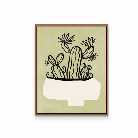 a painting of a cactus in a pot