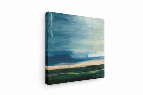 a painting on a wall with a sky background