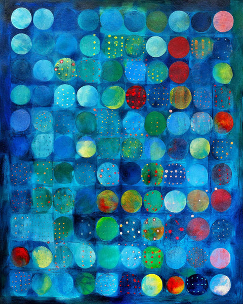 a painting of many different colors and shapes