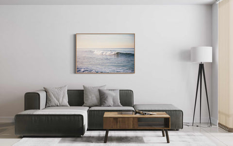 a living room with a couch and a coffee table