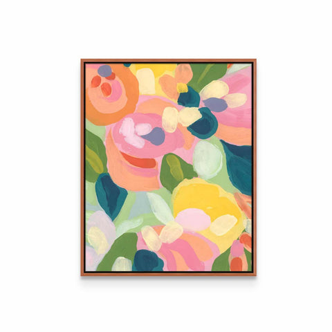 a painting of flowers on a white wall
