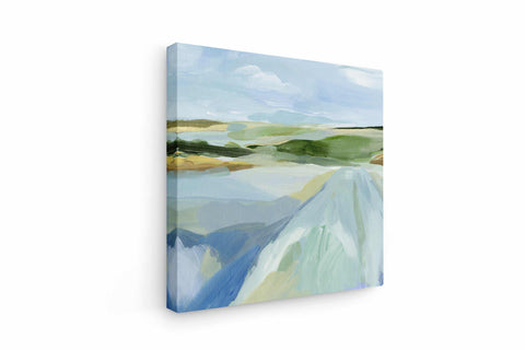a painting on a wall with a white background