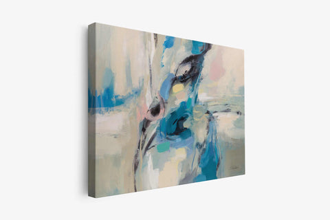 a painting on a wall with a white background