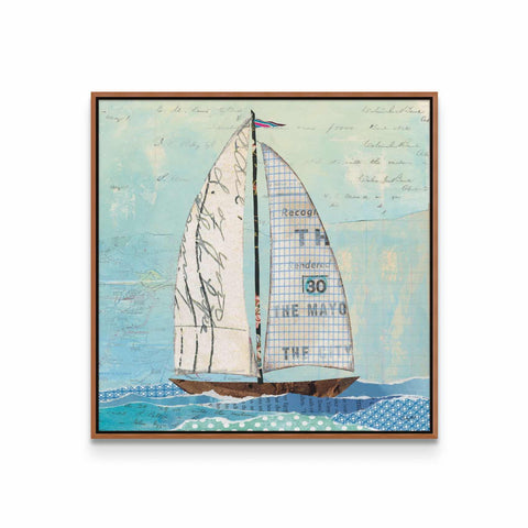 a painting of a sailboat in the ocean