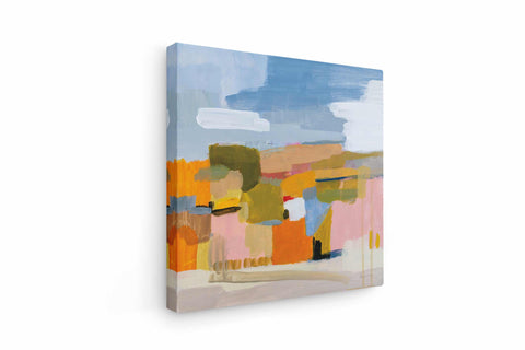 a painting on a wall with a white background