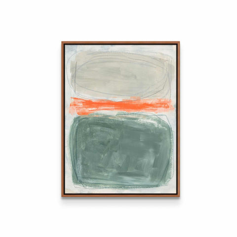 a painting hanging on a wall above a white wall
