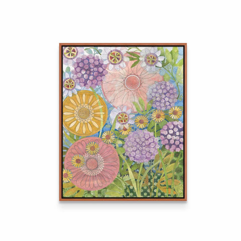 a painting of flowers on a white background