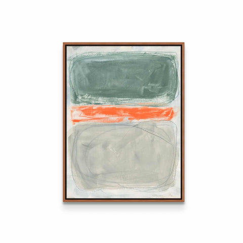 a painting hanging on a wall above a white wall