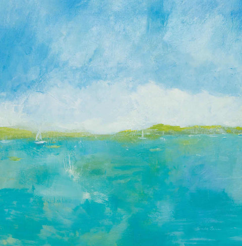 a painting of a sailboat in the ocean