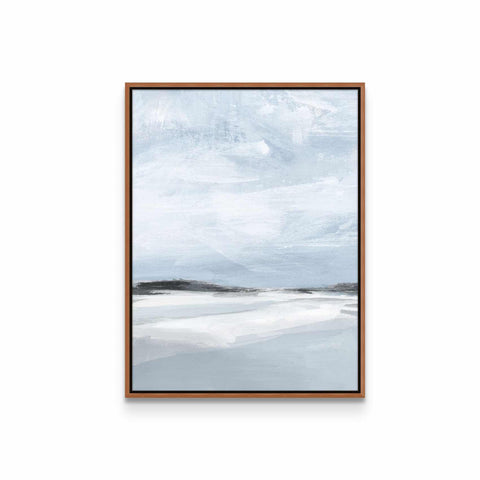 a painting hanging on a wall above a white wall