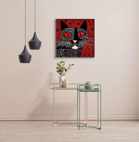 Black Cat with White Dots
