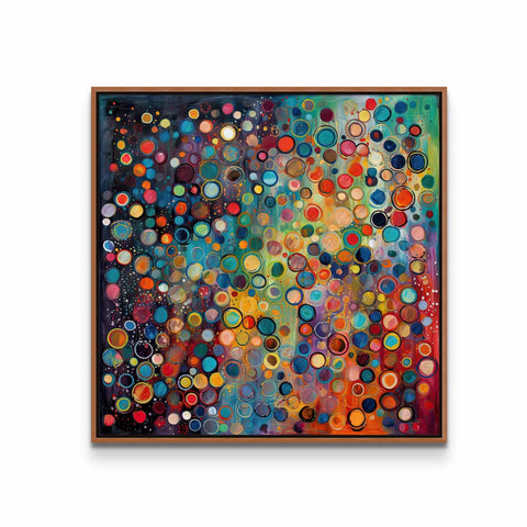 a painting with circles on a white background