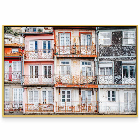 a group of buildings with balconies and balconies on them