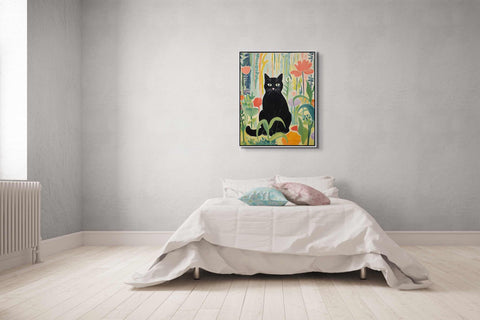 Black Cat in Garden