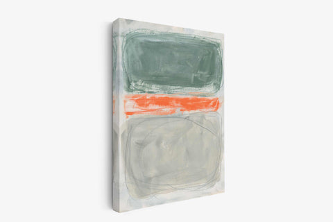 an abstract painting on a white wall