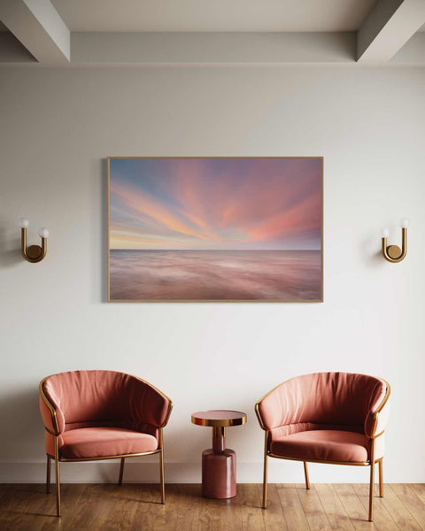 two chairs and a table in a room